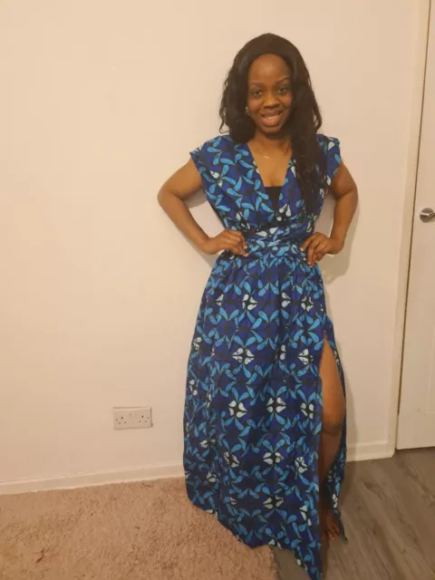 Ankara dress, african dress, ankara Infinity print maxi dress size 8 10 12 14 16