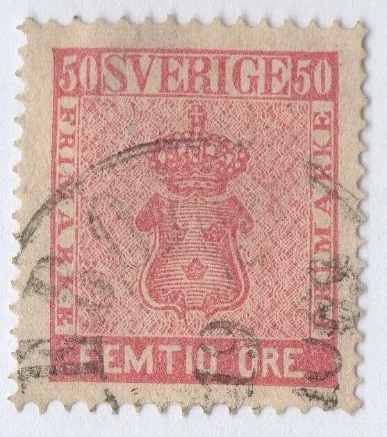 Schweden / Sverige 1858 50 Rote / NW50 Briefmarke / Stamp #6