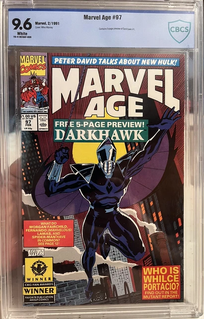Marvel Age  #97 CBCS 9.6 1ST DARKHAWK (Marvel)
