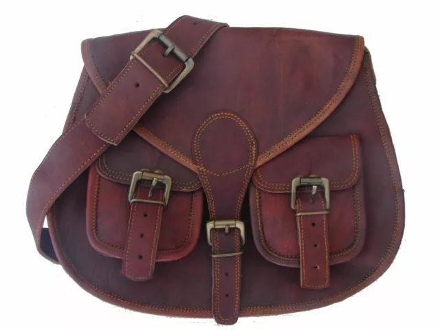 Handmade Leather Saddle Bag Vintage Purse Crossbody Sling Women Travel Genuine