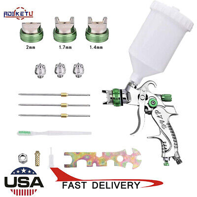 HVLP Auto Paint Air Spray Gun Gravity Feed Car Primer 1.4MM~2.0MM Nozzle Kit