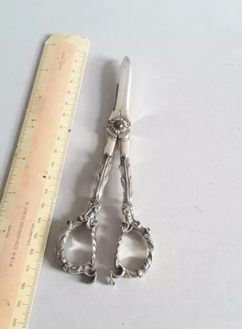BEAUTIFUL Antique Birks Sterling Silver Scissors, Repousse Silver