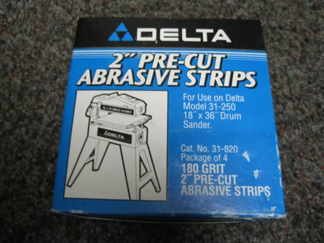 Delta 31-820 2" 180 Grit Pre Cut Sanding Strips package of 4 Strips Delta 31-820 2" 180 Grit Pre Cut Sanding Strips package of 4 Strips