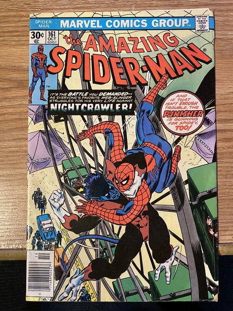 Amazing Spiderman 161 Marvel comic October 1976 Nightcrawler X-Men Punisher FNVF