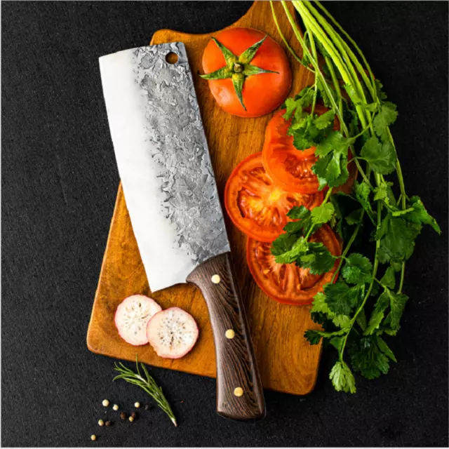 Pro- 7" inch Chinese Chef Knife Stainless Steel Kitchen Nakiri Cleaver Knife AU