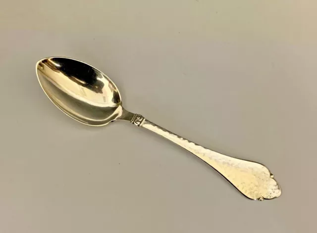 Christian F Heise Danish Silver Serving Spoon Hammered 8.5" 1927