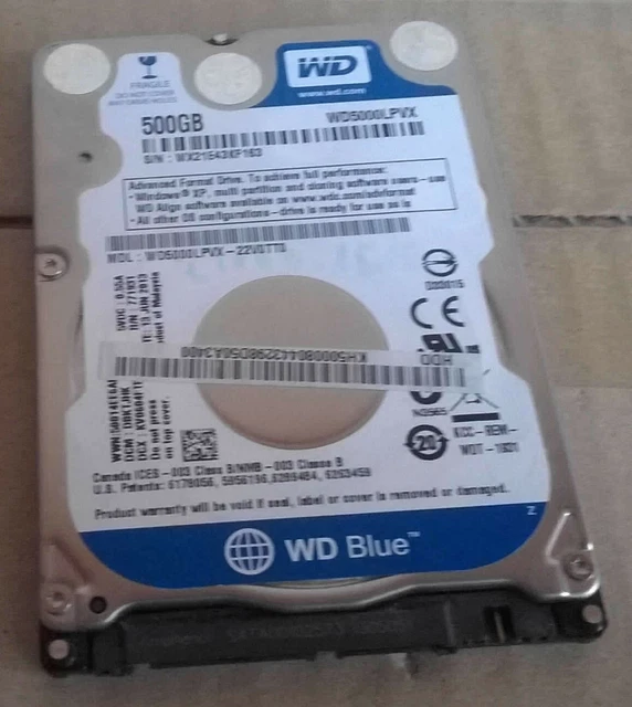 NOTEBOOK - FESTPLATTE "WDC WD5000LPVX-22VOTTO" SATA 2,5 Zoll 500,1 GB ...