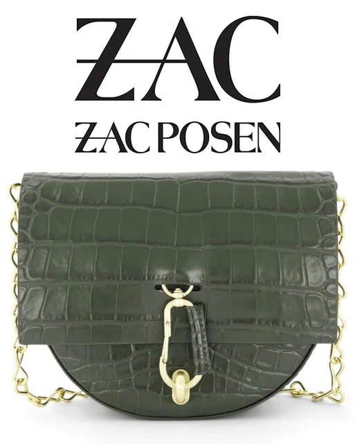 ZAC POSEN Belay Mini Saddle Croc Leather Crossbody Bag NEW WITH TAGS MSRP $395
