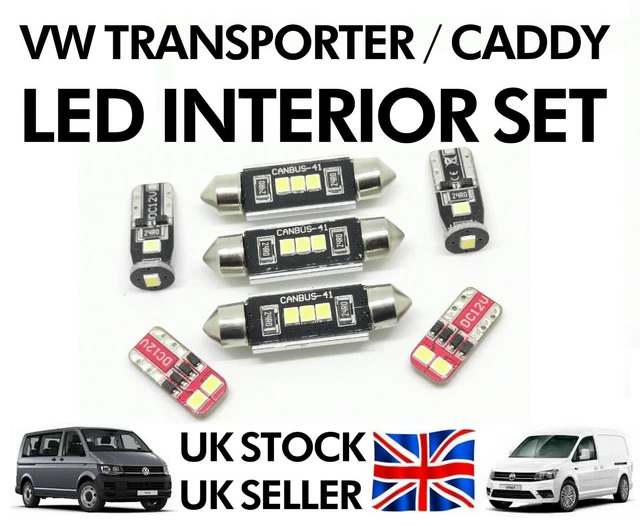 FITS VW CADDY T5 T6 Transporter Caravelle 6000k White LED interior