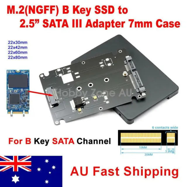 NGFF (B Key) M.2 SSD to SATA Adapter 2.5" SATA 7mm HDD Enclosure Converter Case