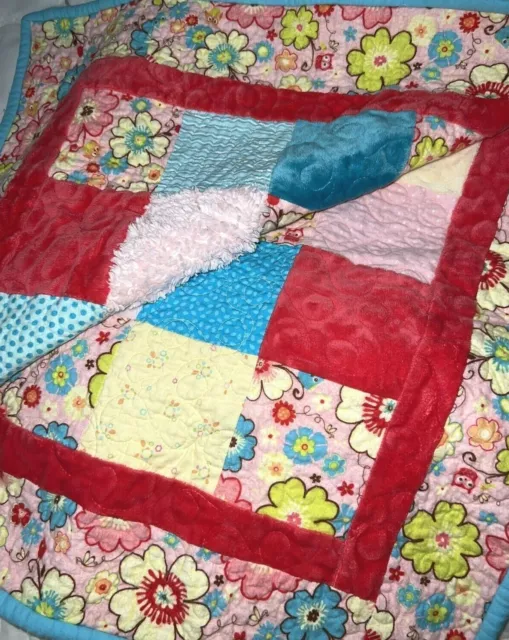 Edredón de manta floral acolchado para bebé 39 x 48 pulgadas