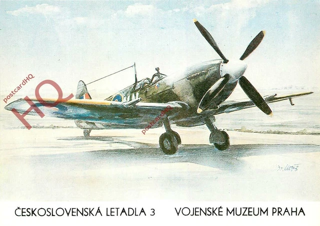 Picture Postcard_ CZECH AIR FORCE, SUPERMARINE SPITFIRE