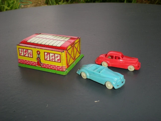 RARE ANCIEN PETIT Garage Tole Lithographiée Norev Année 50 Garage Parisien EUR 55,00 - FR