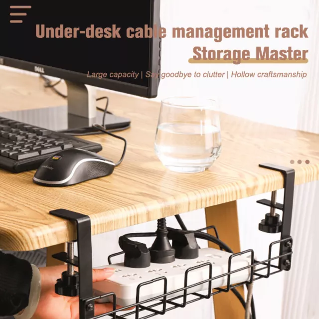 Vassoio gestione cavi sotto la scrivania soggiorno casa rack di stoccaggio filo CoH7