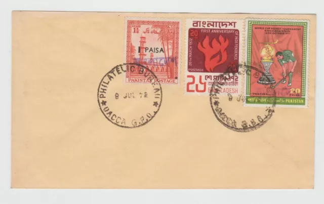 Bangladesh 1 cover 1972 with overprint stamps