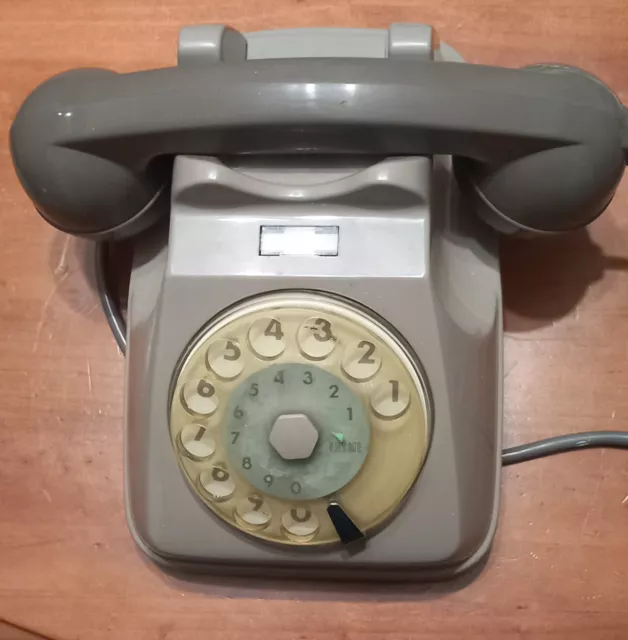 Telefono Fisso Vintage SIP Disco Rotella Anni '70 '80 '90 Grigio Retrò