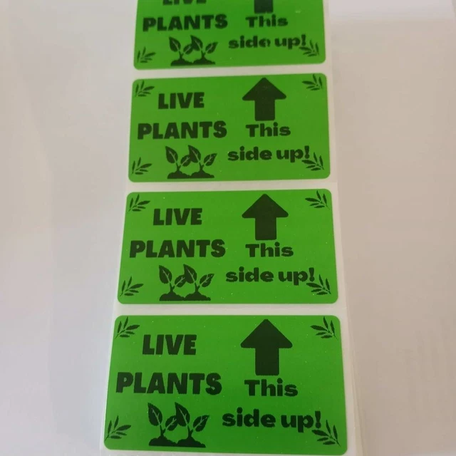 100 LIVE PLANTS Shipping Labels Thermal Packaging Stickers 2.25"x1.25