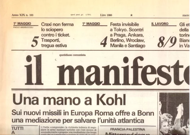 M8 Il Manifesto N. 103 Anno Xix  3 Maggio 1989