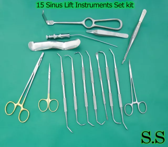 15 Sinus Lift Instruments Set kit Implant Dental Dentistry DS-875