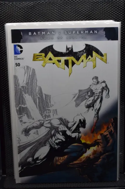 Batman #50 Jim Lee Half Sketch B&W vs Superman Variant DC 2016 Joker 9.0