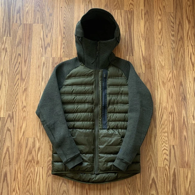 MENS NIKE TECH Fleece Aeroloft 800 Down Fill Hooded Puffer Jacket Size