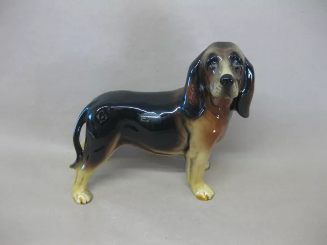 Vintage Coopercraft Bloodhound Dog Figure Ceramic Dog Ornament Made In England