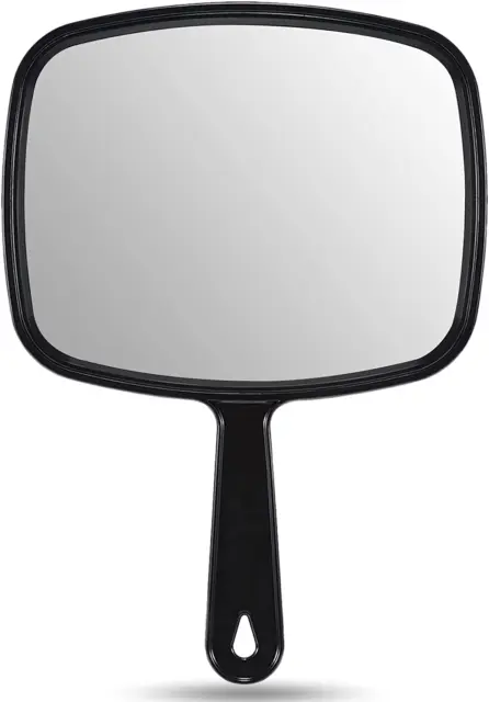 OMIRO Hand Mirror, All Black Handheld Mirror with Handle, 6.6" W X 9.3" L