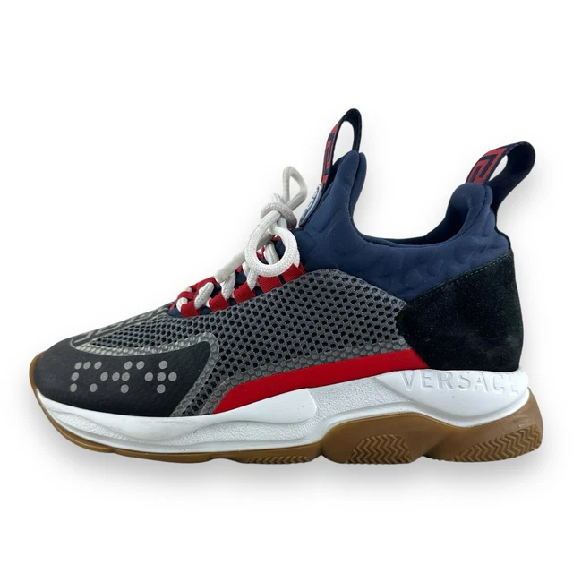 VERSACE CHAIN REACTION Runner Black Blue Red Men s Trainers Size UK 6 EU 40 235.00 PicClick UK