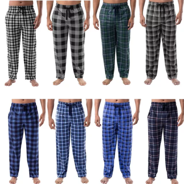 Multi-Pack: Mens Ultra-Soft Cozy Lounge Sleep Micro Fleece Plaid Pajama Pants