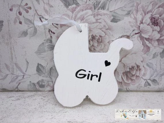 Op De Maalzolder Poussette Pour Accrocher Cadeau pour la Naissance Fille Blanc