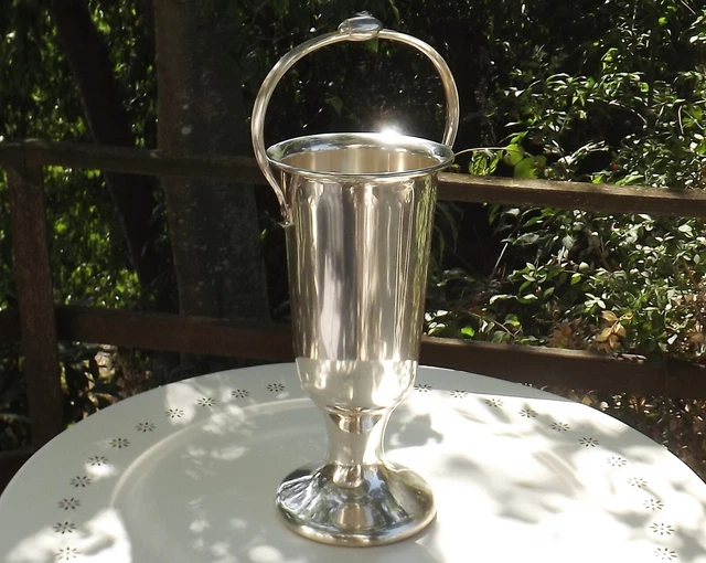 Ancien seau à glaçon, en argent massif, décor art deco, 460 gr Argenté