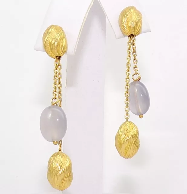 Roberto Coin 18K Yellow Gold Bead Quartz Multi Strand Drop Dangle Earrings LME2