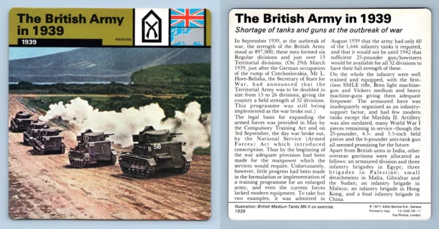 The British Army In 1939 - 1939 - Weapons - WW2 Edito-Service SA 1977 Card