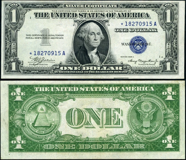 FR. 1608* $1 1935-A Silver Certificate Mule *-A Block AU+ Star