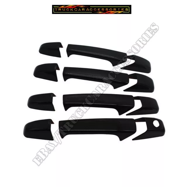 For CHEVY Suburban 2007-10 2011 2012 2013 2014 Black Gloss 4 Door Handle Covers