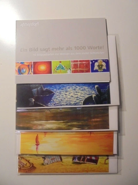 4 Grußkarten mit Umschlag, originalverpackt und 6 Bildpostkarten