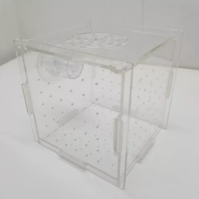 Aquarium Fish Clear Breeding Box Acrylic Breeder Tank Guppy Snails Betta Fry