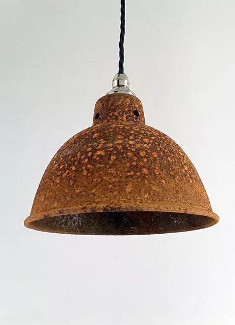 Rusty Steel Vintage Style Barn Lamp Workshop Ceiling Light Shade Rsp4Sr4