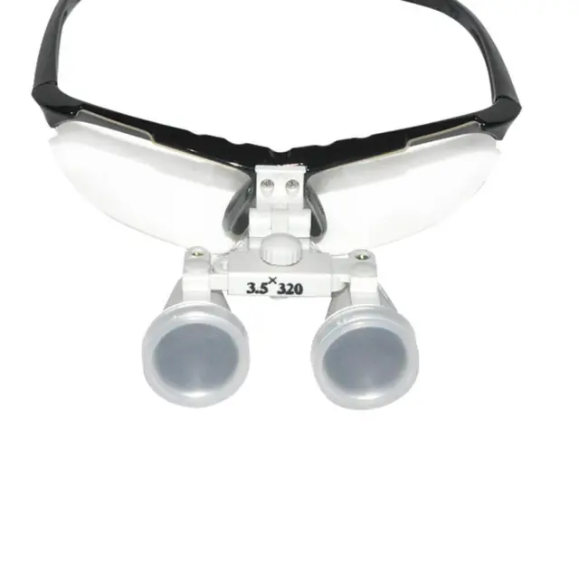 Denshine Black Dental Medical Binocular Loupes 3.5X320mm Optical Glass Loupe