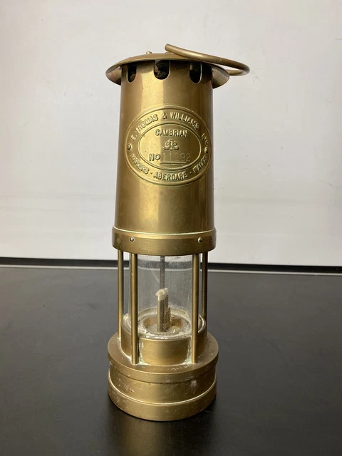 E. Thomas & Williams Aberdare Cambrian Welsh Brass Miners Lamp 11292