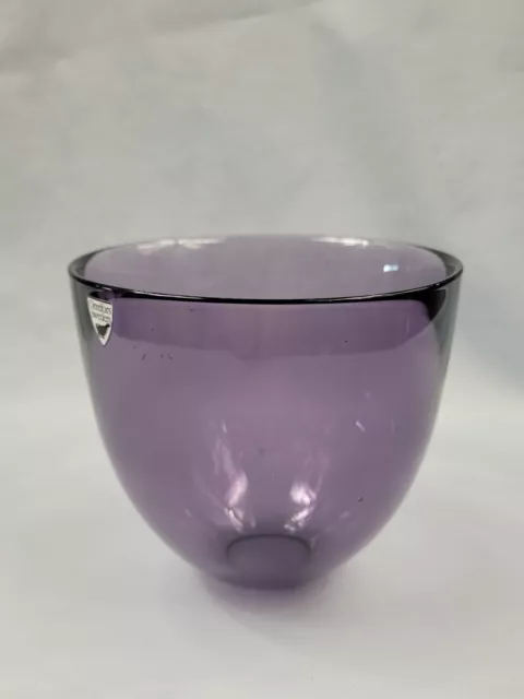 Orrefors Pastillo 4" Purple Amethyst Glass Votive Candle Holder Lena Bergstrom