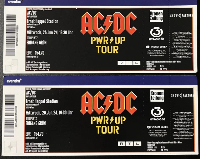 AC/DC TICKETS WIEN Stehplatz EUR 165,00 PicClick DE