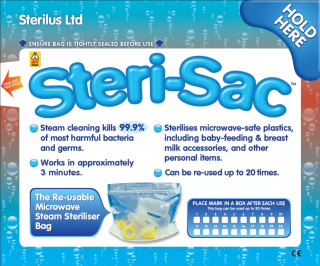 Steri-Sac (SteriSac), the microwave steam steriliser bag for baby-feeding items