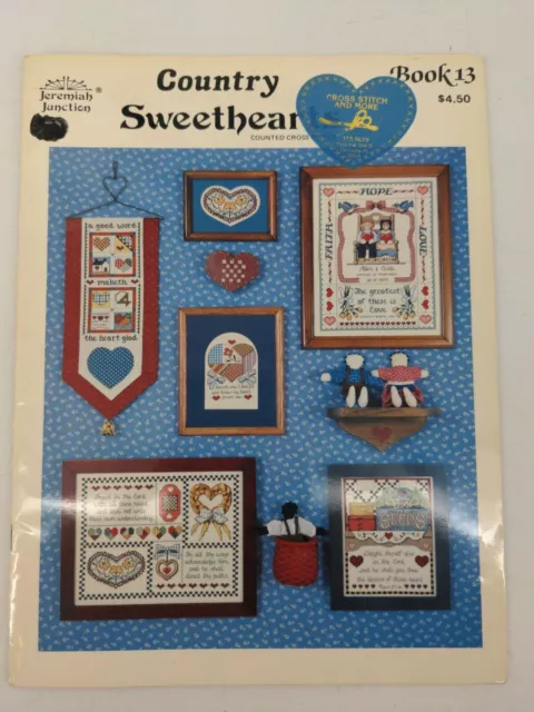 Vintage 1986 Country Sweethearts Counted Cross Stitch Booklet Leaflet Patterns