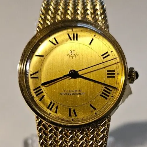 Orologio Uomo Vintage "RE Watch" Swiss Gold 34mm Cal. EB848 17J Men's Watch 1959