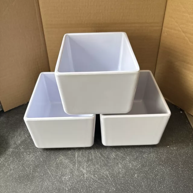 3 x Dalebrook White Melamine Chunky Crock 1.5L  Storage