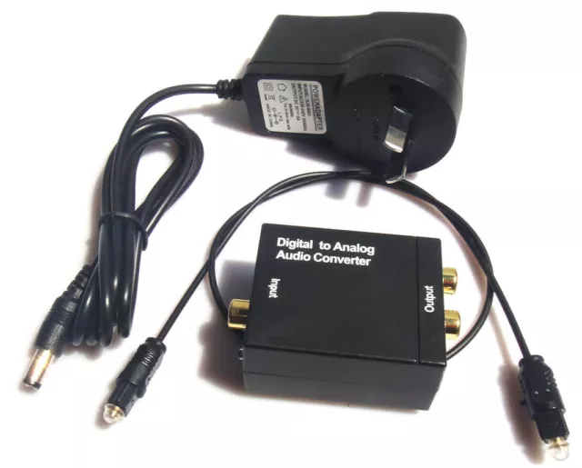Digital Optical Coaxial Toslink SPDIF to Analog RCA L/R Audio Converter for HDTV