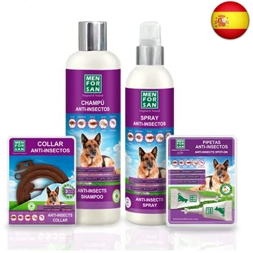 MENFORSAN Pack de 4 Productos antiparasitarios para Perros, Contiene Cuatro
