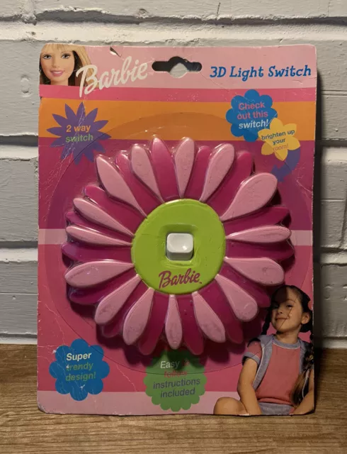 Vintage 2001 Barbie Pink 3D Flower Light Switch RARE