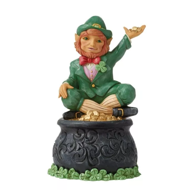 Jim Shore Heartwood Creek 6012263 IRISH LEPRECHAUN ON POT OF GOLD FIGURINE